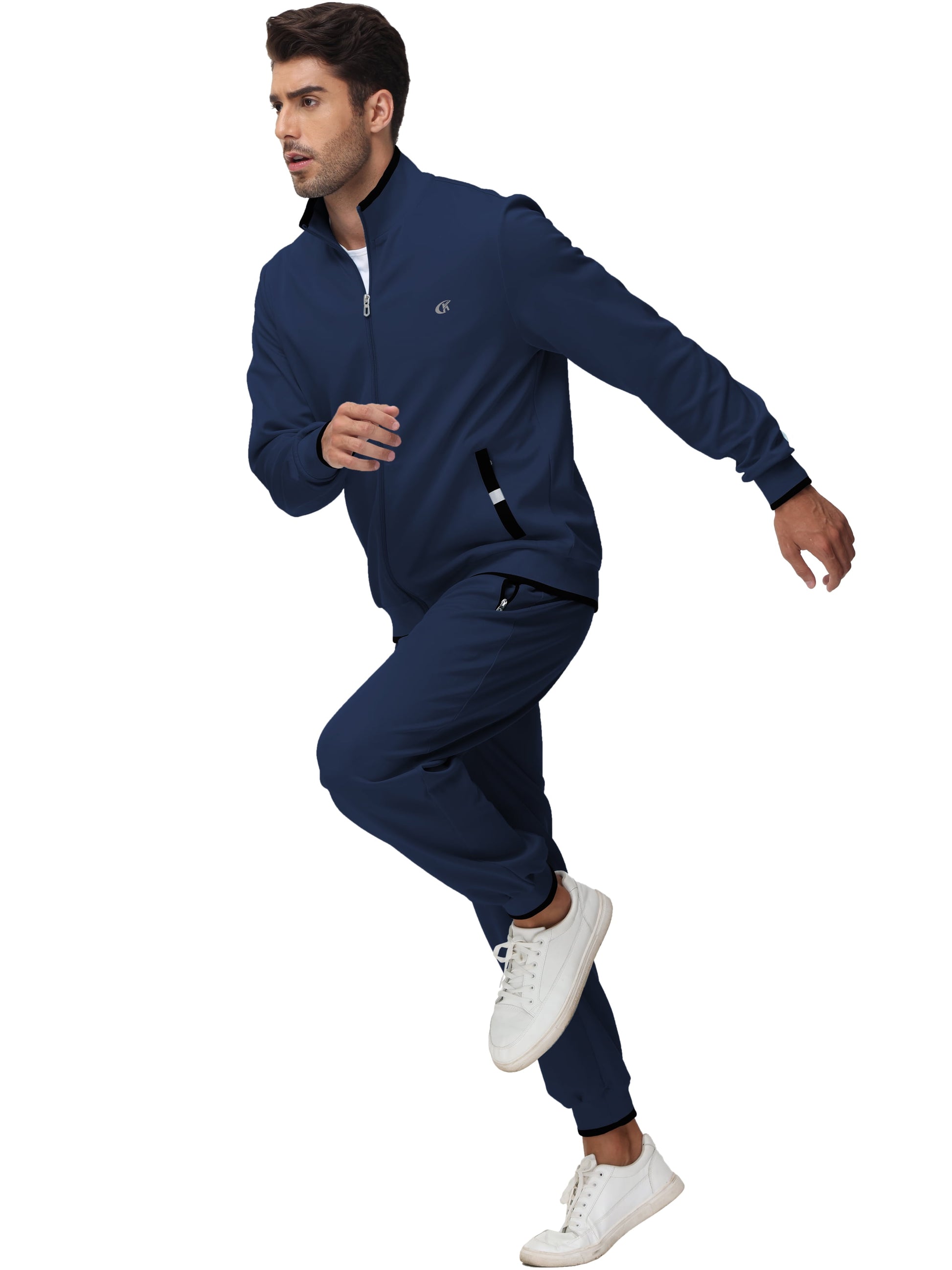 Men'S Tracksuits Sweatsuits for Men Set Track Suits 2 Piece Casual Athletic Jogging Warm up Full Zip Sweat Suits Darkgrey M